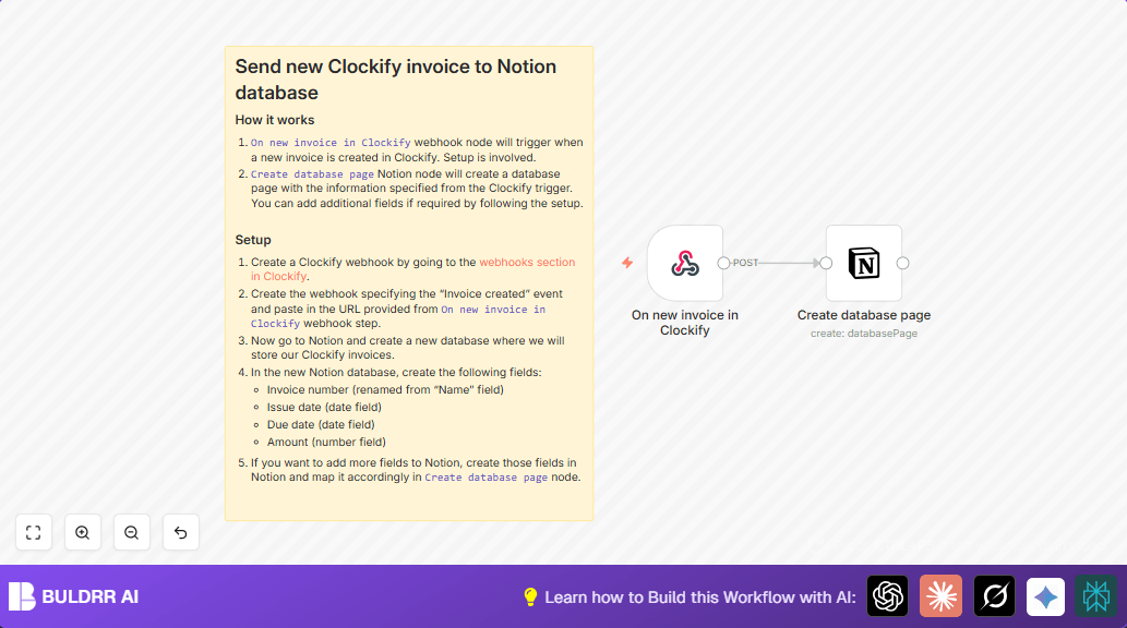 Automate Clockify Invoices to Notion Database with n8n