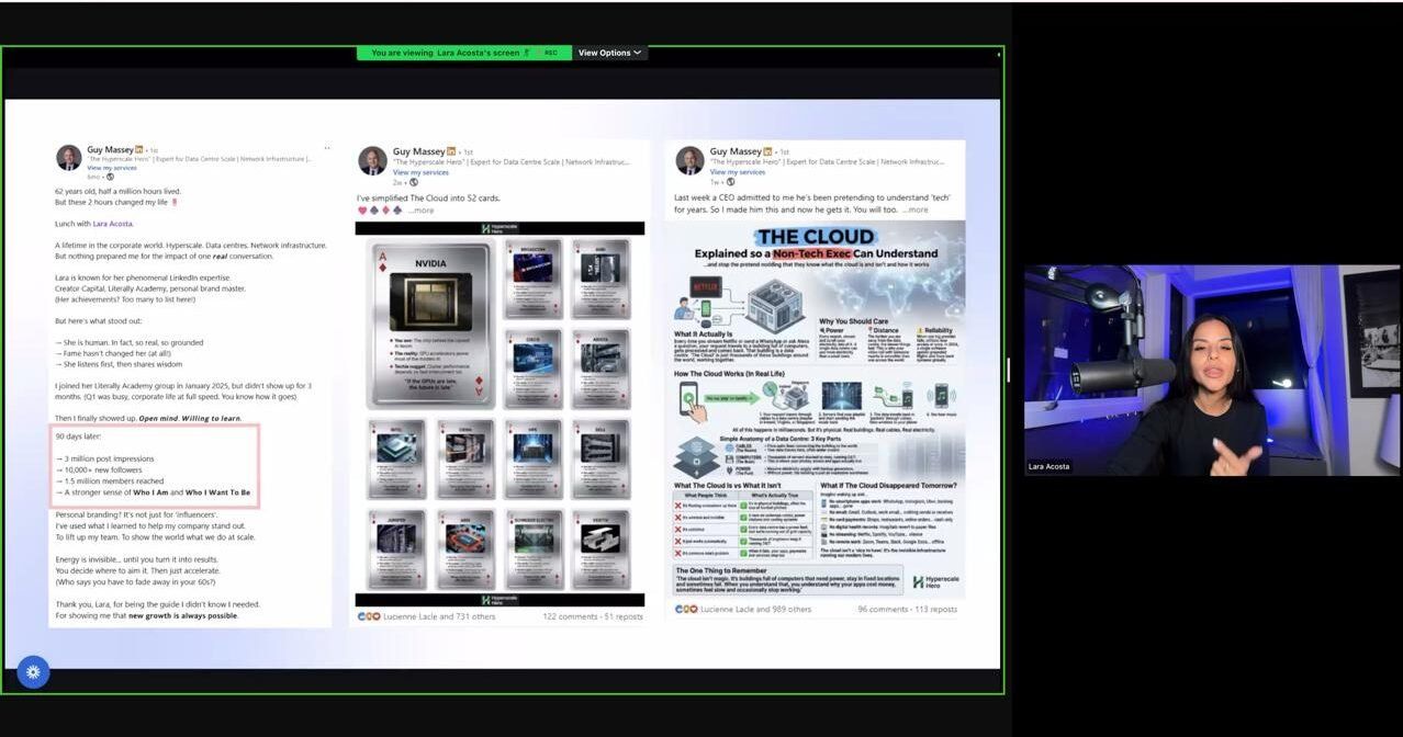 Screenshot from Lara Acosta's webinar: How to Turn Content into Clients