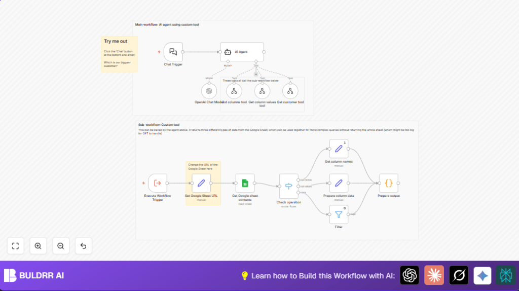 Automate Google Sheet queries with n8n and AI