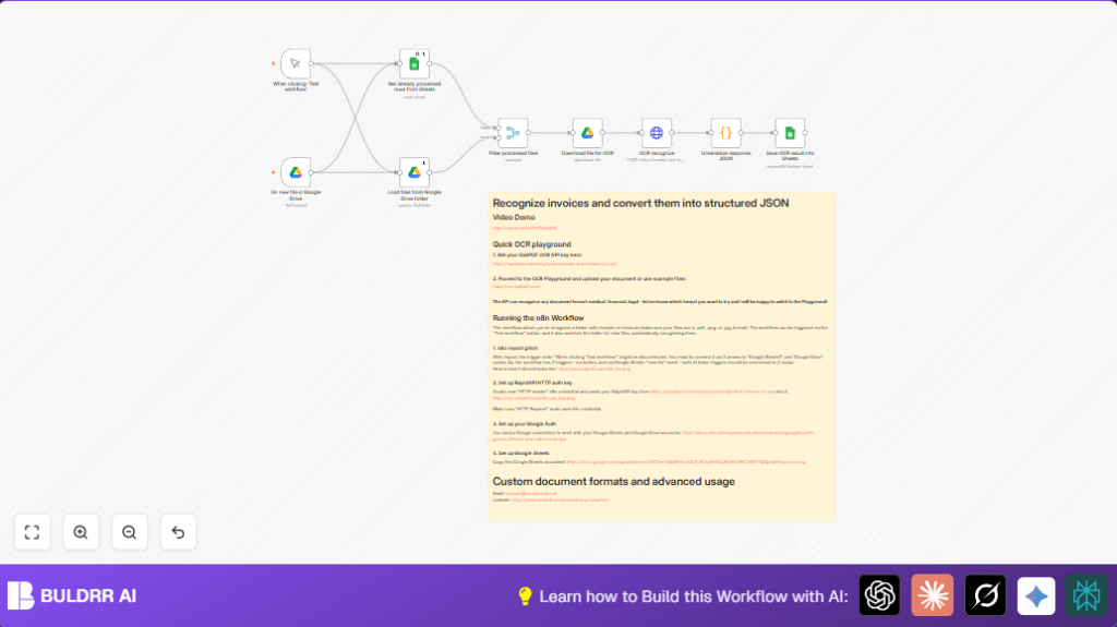 Automate receipt OCR with Google Drive and n8n