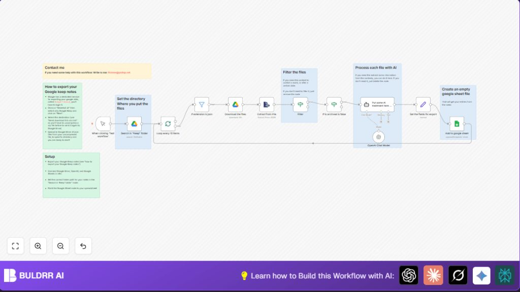 Automate Google Keep to Google Sheets with n8n and AI