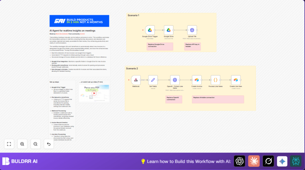 Automate invoice parsing with n8n and Google Drive