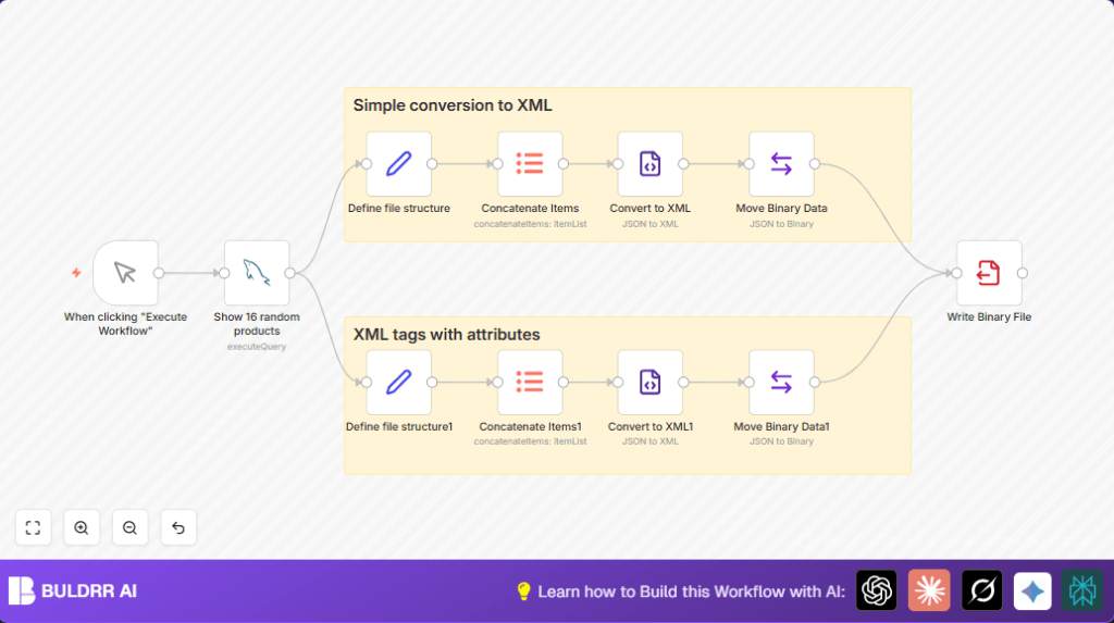 Generate XML files with n8n and MySQL