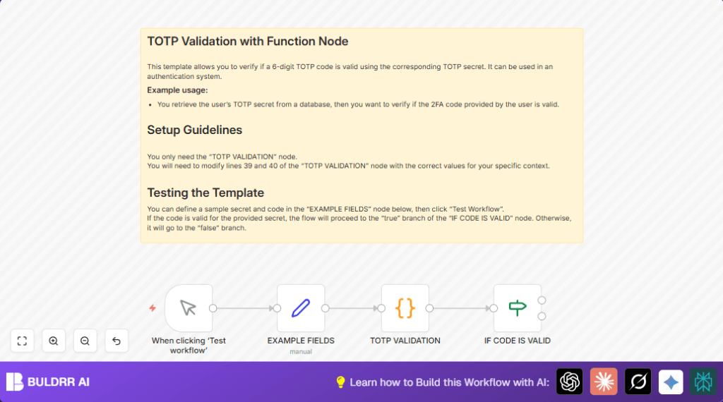 Validate TOTP codes with n8n and Python