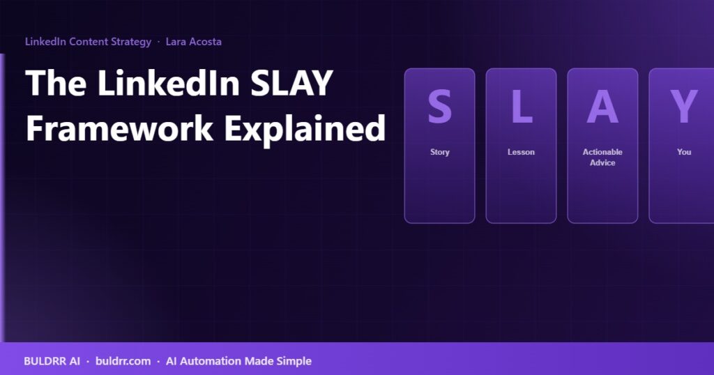 Lara Acosta SLAY framework for writing engaging LinkedIn posts